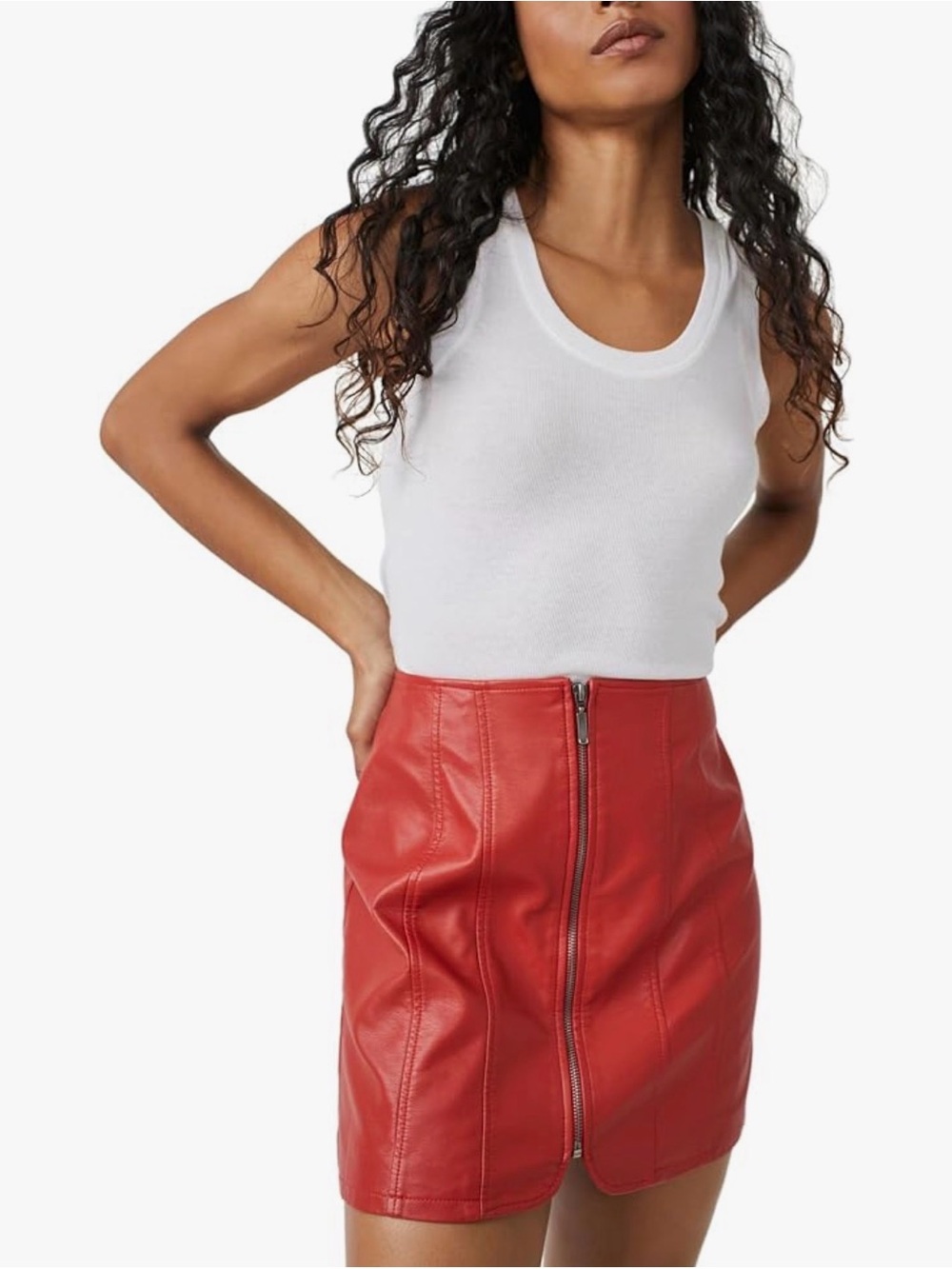 Free People  Layla Faux leather Mini Sz 6 Y2K 90s